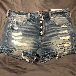 American Eagle Tomgirl Midi Jean Shorts Size 8 NWT